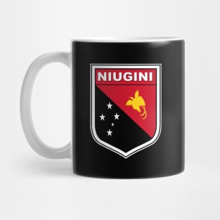 Nuigini New Guinea flag in shield Mug